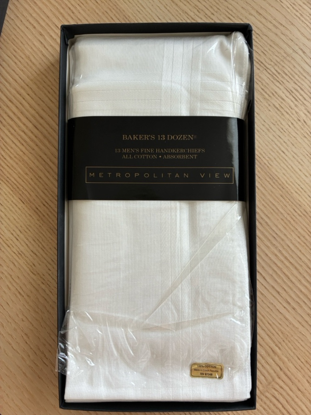 New Men's Cotton White Handkerchiefs Bakers Dozen set - Picture 2 of 5
